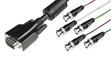 Câble adaptateur VGA HD15 5x BNC M/M. 5 Coax. ferrite Noir 2 m