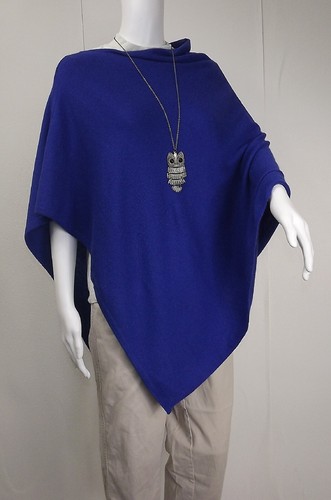 Cachemire poncho royal - cachemire, bleu