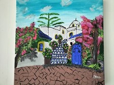 TUNISIE - Sidi Bou Saïd - Acrylique sur Toile - - Naïf - Signée - XXIè S.
