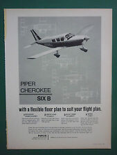 4/1969 PUB PIPER AIRCRAFT AVION PIPER CHEROKEE SIX B ORIGINAL AD