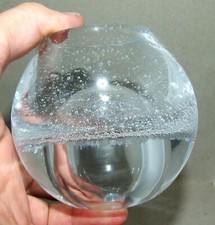 2 Lampes à huile design verre bullé ou Soliflore Presse papier Porte stylo