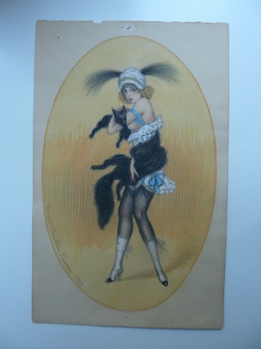 Ancien dessin aquarelle