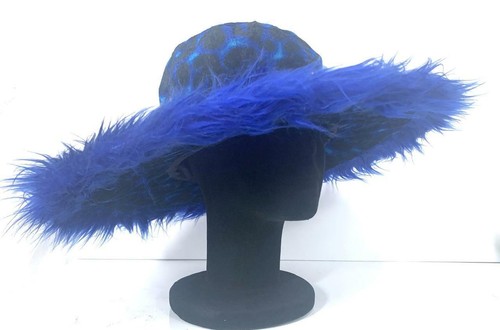 Wide brim blue flame fuzzy - wide,
