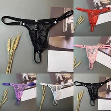 Homme Dentelle sous-Vêtement Sissy G-String Sexy Slip Undies Pochette Lingerie