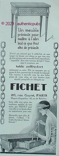 Publicite fichet table coffre - fichet,