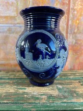 Vase ancien Betschdorf gres Alsace décor cigogne