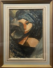 Tableau Peinture Cadre 20è XXè attribué Laurin d'Aix Portrait Cubisme rare ancie