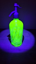 Rare verre bleu d'uranium  siphon à soda vintage années 1920 henninot desjardin