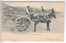 CPA EUROPE ITALIE  -  CHARETTE SICILIENNE PEINTE ATTELAGE CHEVAL HORSE 1902 ~C06