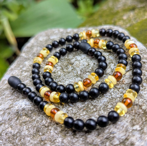 Collier perles ambrées - collier, de