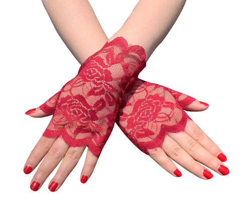 Mitaines manchettes rouges - , en