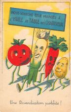 CPA PUBLICITE / NOUS VOULONS ETRE MANGES A L'HUILE DE TABLE DES CHARTREUX