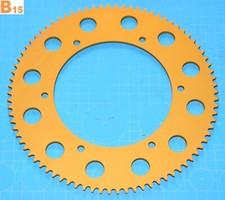 Couronne karting 82 dents pas 219 aluminium anodisée Or neuf