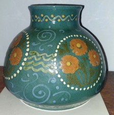 VASE ELCHINGER SOUFFLENHEIM ALSACE DECOR FLEURS