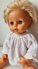 Ancienne Poupée Tinnie Blonde yeux gris made in spain année 80 vêtement Raynal 