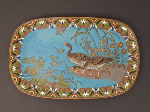 Plat japonais emaux cloisonnes - plat,