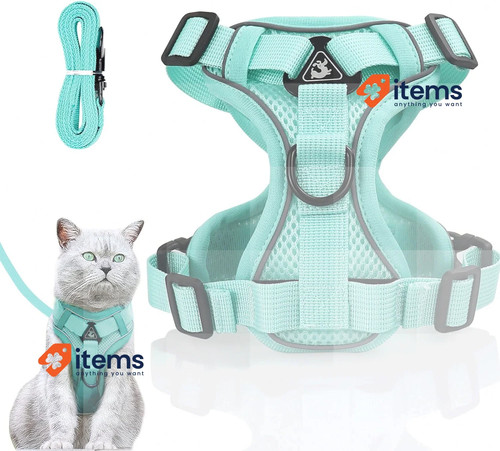 Réglable chat harnais - vert, l