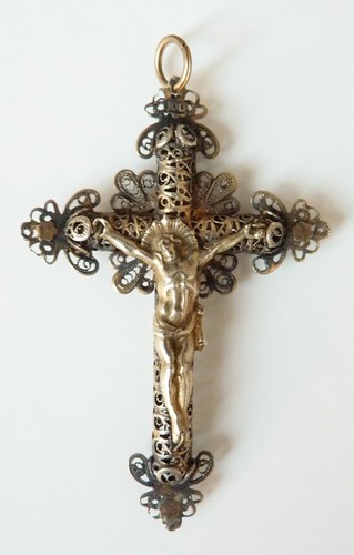 Croix argent massif 19e