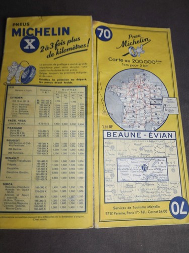 Carte michelin beaune evian - carte, 70