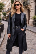Manteau cuir long made - long, in