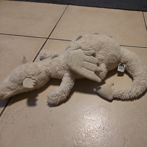 Doudou peluche dragon blanc - peluche,