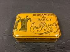 Ancienne boite en métal Bergamotes de Nancy Aux portes d'or vintage