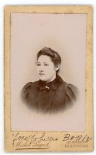 PHOTO CDV Pageot  à Beaupré, Joséphine Barin pose robe cheveux attachés buste