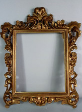 Cadre ancien Italien feuillure 29x24 à 30x25 cm bois sculpté doré C638