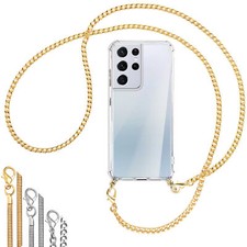 Collier (Chaîne en métal) pour Samsung Galaxy S21 Ultra Coque avec cordon Etui C
