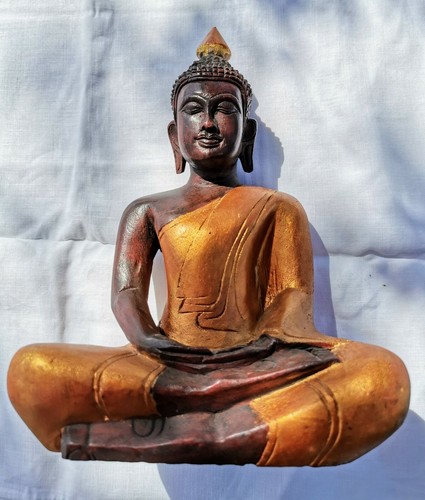 Bouddha khmer bois sculpté - bois,