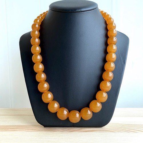 Collier ambre rond naturel - collier,