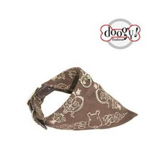Collier réglable tissu marron Doogy Gamme Plage taille 25 à 33 cm 