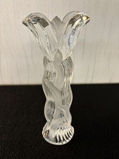 Torchère totem clair et mat en cristal de Saint Louis h : 23.5 cm