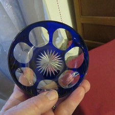 1 coupelle en Cristal bleu  de