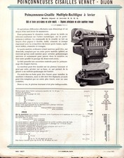 DIJON (21) ATELIER de CONSTRUCTION POINCONNEUSE CISAILLE multiple "VERNET" Tract