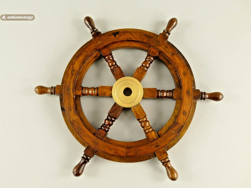 Roue gouvernail bois dur - gouvernail, en