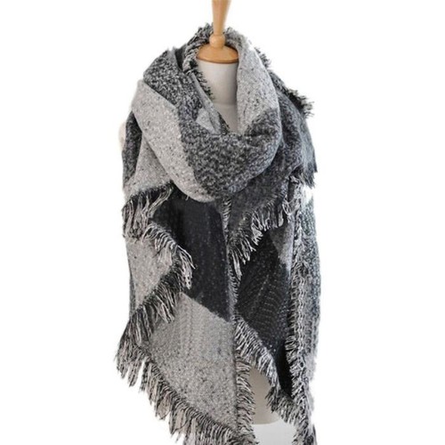 Echarpe femme plaid frangée - echarpe,