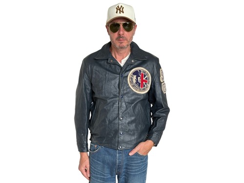 Veste cuir universitaire - cuir,