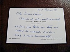 HENRI AMOUROUX Autographe