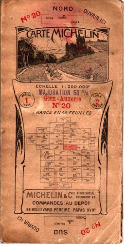 Carte routière ancienne