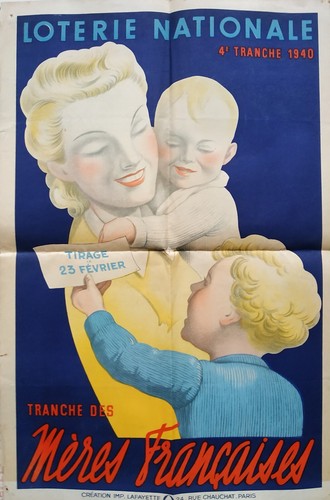 Affiche loterie nationale - loterie, 1940