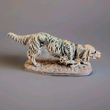 Statue  De Chien Setter D' Amilcare SANTINI 1910-1977 Chien À L' Arrêt