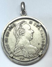 Médaillon Avec Pièce De 1 Thaler 1780 Autriche Marie Thérèse En Argent REF85007