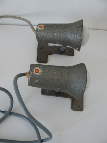 Paire anciens spots métal - paire,
