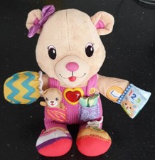 VTECH  juliette 1 2 3 Habille moi Ours Interactif Sonore Lumineux Rose Peluche