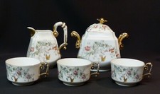 AA 19èm porcelaine fine Paris service café thé trio pot couvert verseuse 3 tasse
