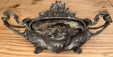 Jardinière en régule argenté à décor rocaille style Louis XV début XXème