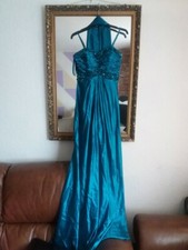 Robe maxi bleue soyeuse
