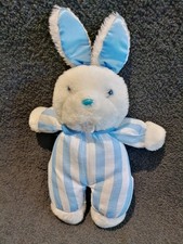 Doudou lapin bleu et blanc