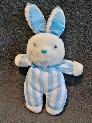 Doudou lapin bleu blanc - doudou,